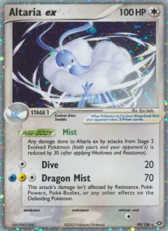 Altaria ex 90/106 Rare Holo EX card from Emerald