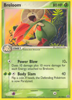 Breloom 22/106 Uncommon card from Emerald