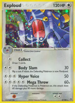 Exploud 3/106 Rare Holo card from Emerald