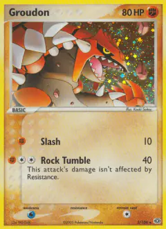 Groudon 5/106 Rare Holo card from Emerald