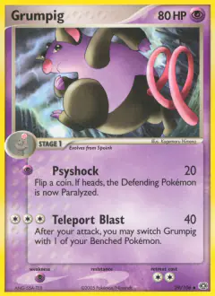 Grumpig 29/106 Uncommon card from Emerald