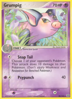 Grumpig 30/106 Uncommon card from Emerald