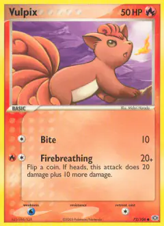 Vulpix 72/106 Common card from Emerald