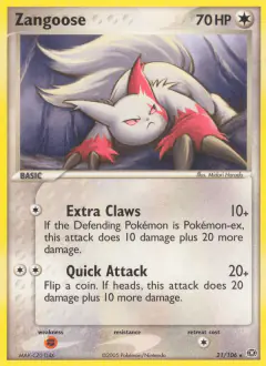 Zangoose 21/106 Rare card from Emerald