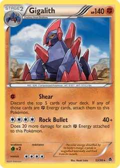 Gigalith 53/98 Rare card from Emerging Powers