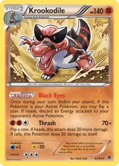 Krookodile 62/98 Rare card from Emerging Powers