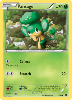 Pansage 1/98 Common card from Emerging Powers