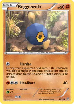 Roggenrola 49/98 Common card from Emerging Powers