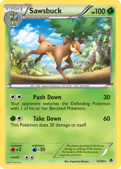 Sawsbuck 16/98 Rare card from Emerging Powers