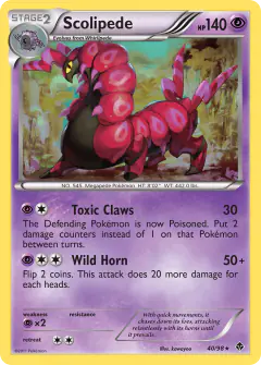 Scolipede 40/98 Rare card from Emerging Powers