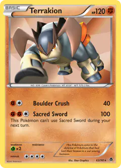 Terrakion 63/98 Rare Holo card from Emerging Powers