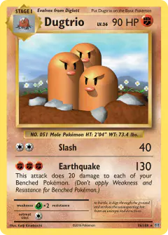 Dugtrio 56/108 Rare card from Evolutions