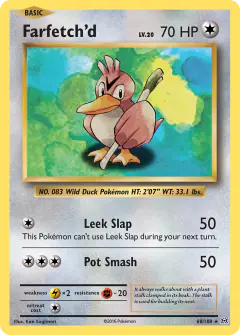 Farfetch'd 68/108 Rare card from Evolutions