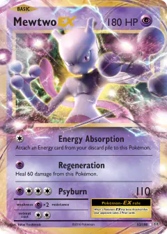 Mewtwo-EX 52/108 Rare Holo EX card from Evolutions