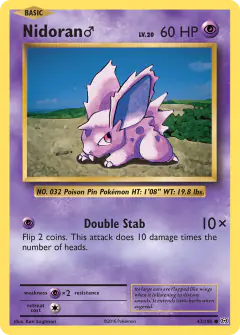 Nidoran ♂ 43/108 Common card from Evolutions