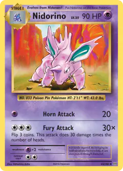 Nidorino 44/108 Uncommon card from Evolutions