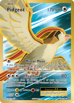 Pidgeot-EX 104/108 Rare Ultra card from Evolutions