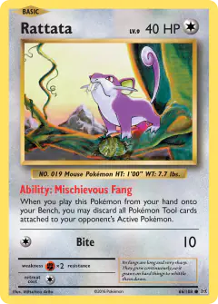 Rattata 66/108 Common card from Evolutions