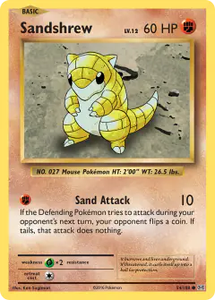 Sandshrew 54/108 Common card from Evolutions