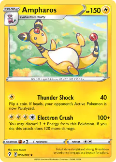 Ampharos 056/203 Rare card from Evolving Skies