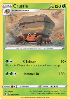 Crustle 012/203 Uncommon card from Evolving Skies