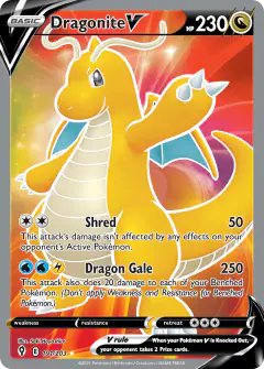 Dragonite V 191/203 Rare Ultra card from Evolving Skies