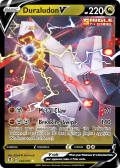 Duraludon V 122/203 Rare Holo V card from Evolving Skies