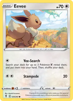 Eevee 125/203 Common card from Evolving Skies