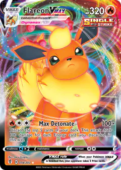 Flareon VMAX 018/203 Rare Holo VMAX card from Evolving Skies