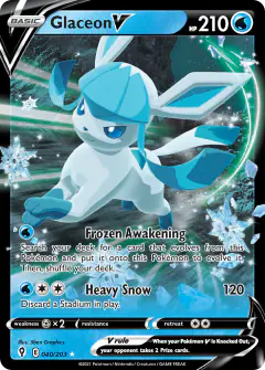 Glaceon V 040/203 Rare Holo V card from Evolving Skies