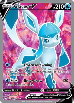 Glaceon V 174/203 Rare Ultra card from Evolving Skies