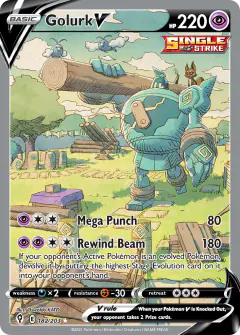 Golurk V 182/203 Rare Ultra card from Evolving Skies