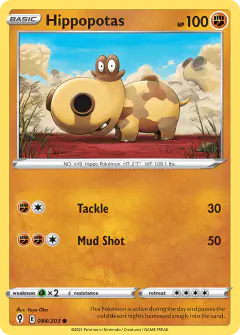 Hippopotas 084/203 Common card from Evolving Skies
