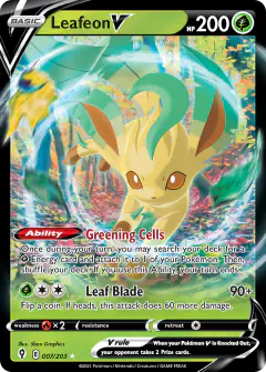 Leafeon V 007/203 Rare Holo V card from Evolving Skies