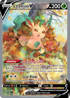 Leafeon V 167/203 Rare Ultra card from Evolving Skies