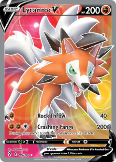 Lycanroc V 187/203 Rare Ultra card from Evolving Skies