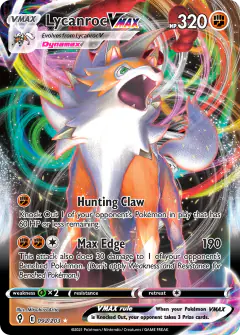 Lycanroc VMAX 092/203 Rare Holo VMAX card from Evolving Skies