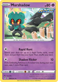 Marshadow 080/203 Rare Holo card from Evolving Skies