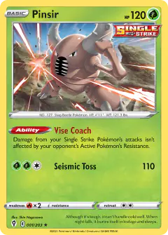 Pinsir 001/203 Rare card from Evolving Skies