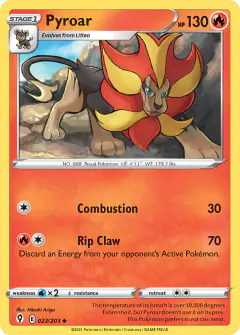 Pyroar 023/203 Uncommon card from Evolving Skies