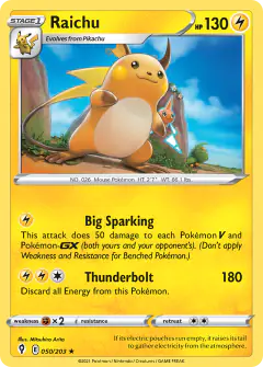 Raichu 050/203 Rare Holo card from Evolving Skies
