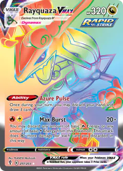 Rayquaza VMAX 217/203 Rare Rainbow card from Evolving Skies