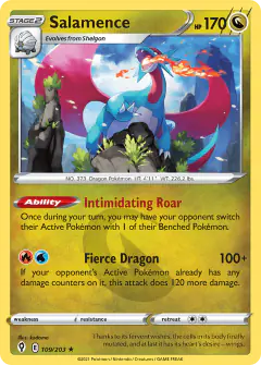 Salamence 109/203 Rare Holo card from Evolving Skies
