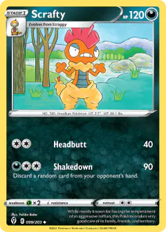 Scrafty 099/203 Uncommon card from Evolving Skies