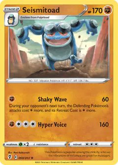 Seismitoad 090/203 Rare card from Evolving Skies