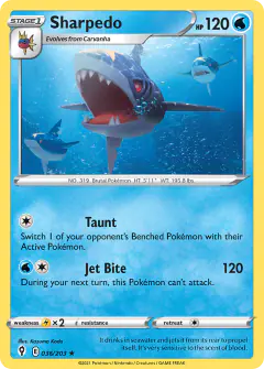 Sharpedo 036/203 Rare card from Evolving Skies