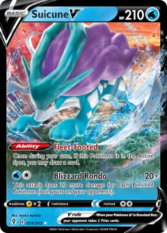 Suicune V 031/203 Rare Holo V card from Evolving Skies
