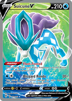 Suicune V 173/203 Rare Ultra card from Evolving Skies