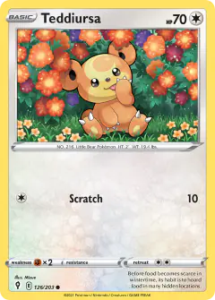 Teddiursa 126/203 Common card from Evolving Skies