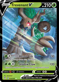 Trevenant V 013/203 Rare Holo V card from Evolving Skies